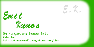 emil kunos business card